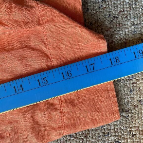 Richard Malcolm 100% IrishLinen ButtonUp Shirt Women3X Orange 3/4Sleeve Coastal - Picture 4 of 7